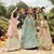 Enchanting Turquoise zarkan, gota, zari, and resham embroidered organza semi stitched wedding lehenga