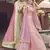 Catching Pink zarkan, gota, zari, and resham embroidered organza semi stitched wedding lehenga
