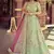 Delightful Green Spring sequins, zarkan, and resham embroidered raw silk semi stitched wedding lehenga