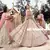 Bewitching Cashmere Beige gota, zarkan, and resham embroidered crepe semi stitched wedding lehenga
