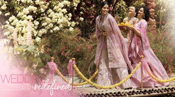 Glamorous Pink zarkan, zari, and dori embroidered velvet Semi Stitched wedding Lehenga 3