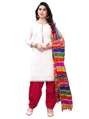 White embroidered cotton salwar 1