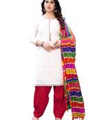 White embroidered cotton salwar