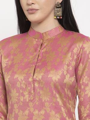Pink printed cotton ethnic-kurtis 2