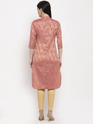 Pink printed cotton ethnic-kurtis 4