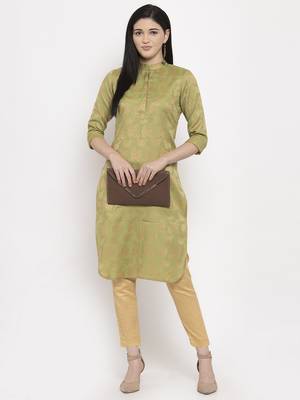 Green printed cotton ethnic-kurtis 1