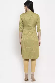 Green printed cotton ethnic-kurtis