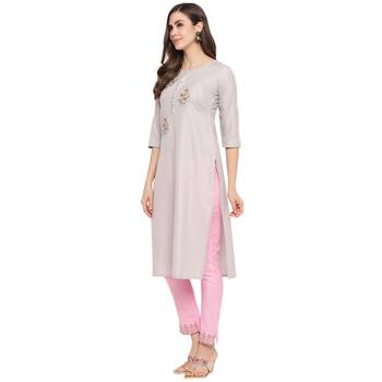 Purple embroidered cotton ethnic-kurtis 3