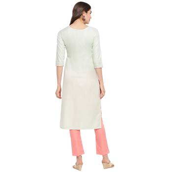 Light-green embroidered cotton ethnic-kurtis 2