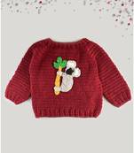 Panda applique full sleeves sweater