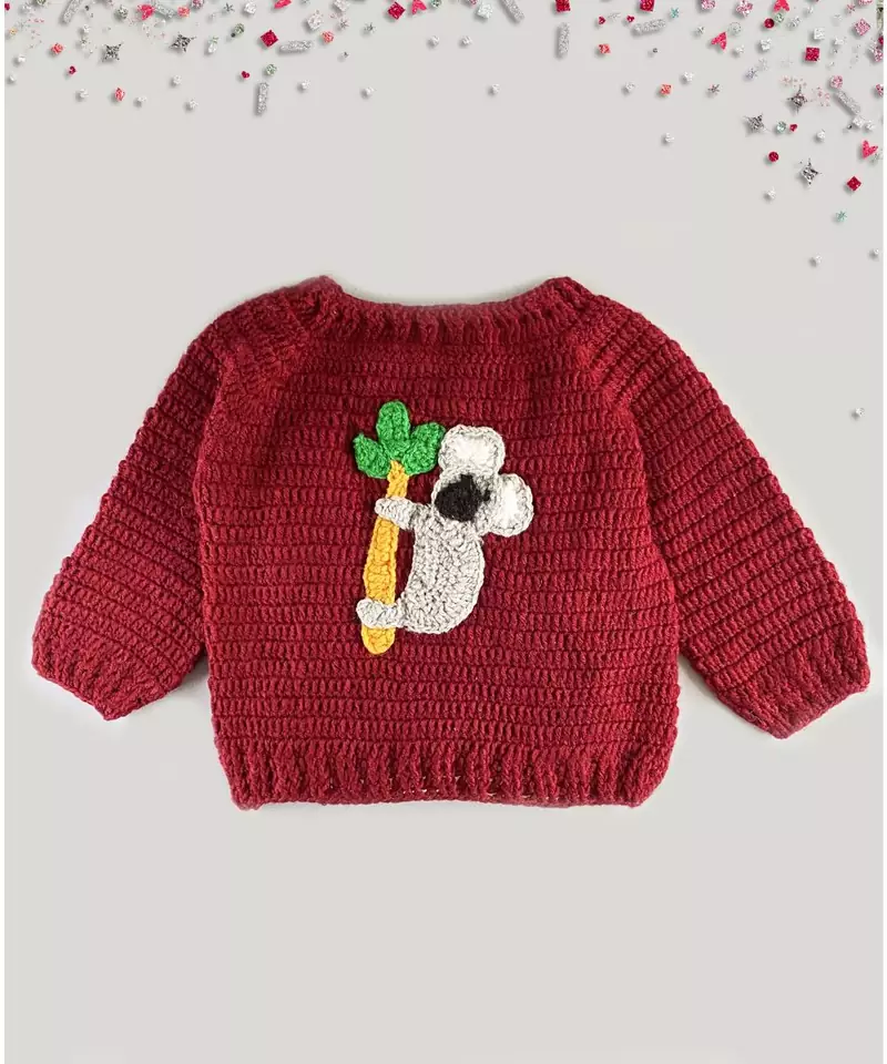 Panda applique full sleeves sweater