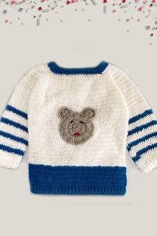 Teddy applique full sleeves sweater