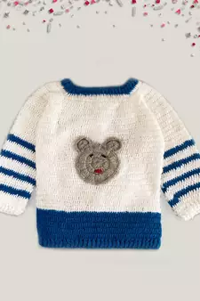 Teddy applique full sleeves sweater