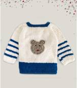 Teddy applique full sleeves sweater