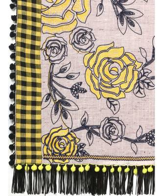 Chex Panel Rose Embroidered Festive Dupatta 5