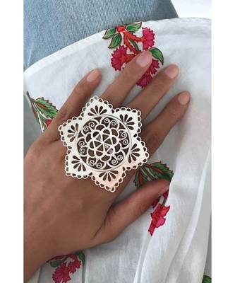 Mitali Jain Gul Bahaar Silver Indian Jaal Ring 1