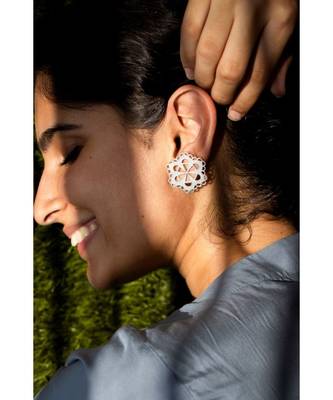 Mitali Jain Mumtaz Silver Indian Jaal Studs 2