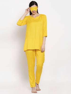 Yellow floral print viscose rayon salwar 4