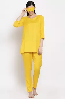 Yellow floral print viscose rayon salwar