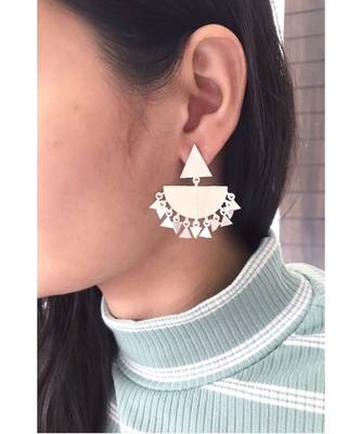 Mitali Jain Aster Chandbali Silver Contemporary Earrings 1
