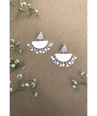 Mitali Jain Aster Chandbali Silver Contemporary Earrings 2