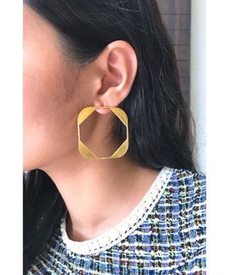 Mitali Jain Tile Gold Geometric Earrings 3