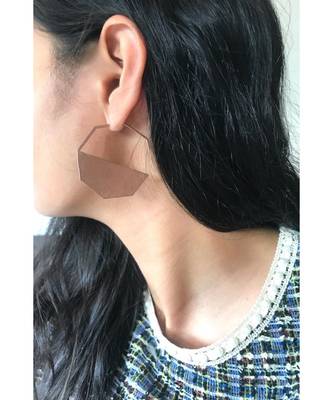 Mitali Jain Octa Rose Gold Geometric Hoops 2