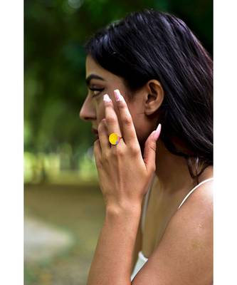 Mitali Jain Phase Gold Crecent Moon Enamel Ring 1