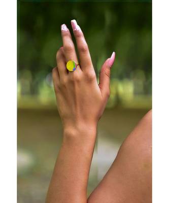 Mitali Jain Phase Gold Crecent Moon Enamel Ring 2