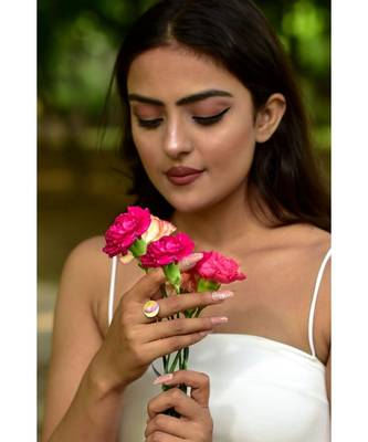 Mitali Jain Phase Gold Gibbous Moon Enamel Ring 2
