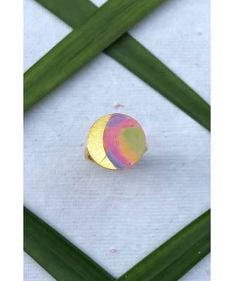 Mitali Jain Phase Gold Gibbous Moon Enamel Ring 3