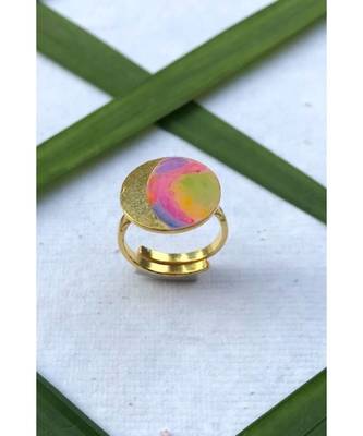 Mitali Jain Phase Gold Gibbous Moon Enamel Ring 4