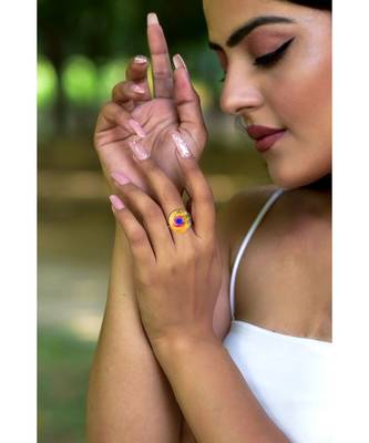 Mitali Jain Phase Gold Full Moon Enamel Ring 1