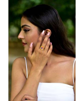 Mitali Jain Phase Gold Full Moon Enamel Ring 2