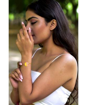 Mitali Jain Phase Gold Half Moon Enamel Bracelet 3