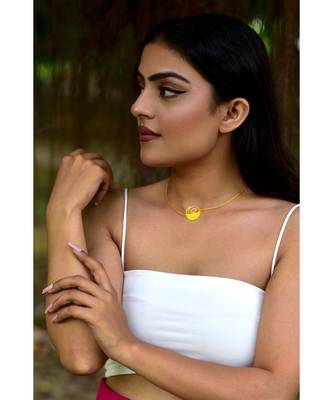 Mitali Jain Phase Gold Half Moon Enamel Necklace 1