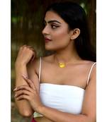 Mitali Jain Phase Gold Half Moon Enamel Necklace