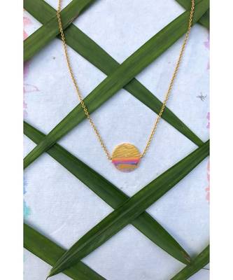 Mitali Jain Phase Gold Half Moon Enamel Necklace 2