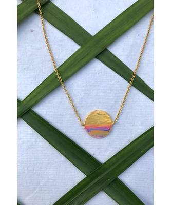 Mitali Jain Phase Gold Half Moon Enamel Necklace 3