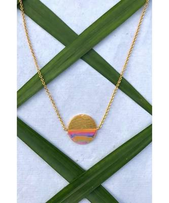 Mitali Jain Phase Gold Half Moon Enamel Necklace 4