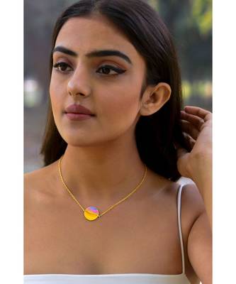 Mitali Jain Phase Gold Gibbous Moon Enamel Necklace 1