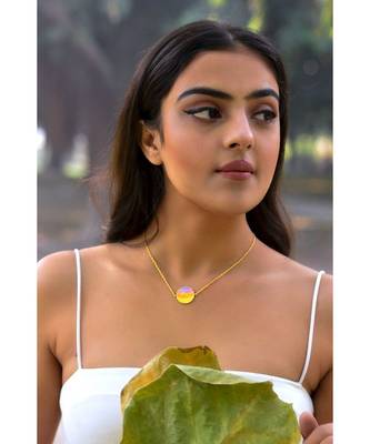 Mitali Jain Phase Gold Gibbous Moon Enamel Necklace 2