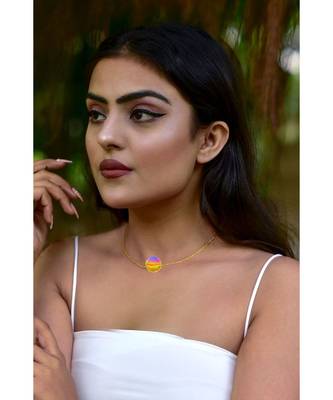 Mitali Jain Phase Gold Gibbous Moon Enamel Necklace 3