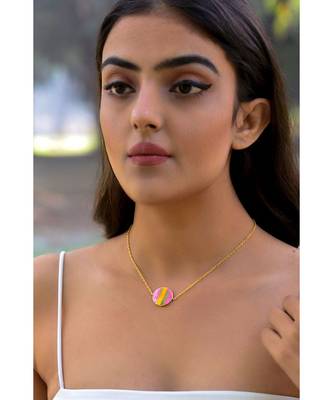 Mitali Jain Phase Gold Full Moon Enamel Necklace 1