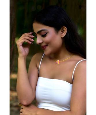 Mitali Jain Phase Gold Full Moon Enamel Necklace 2