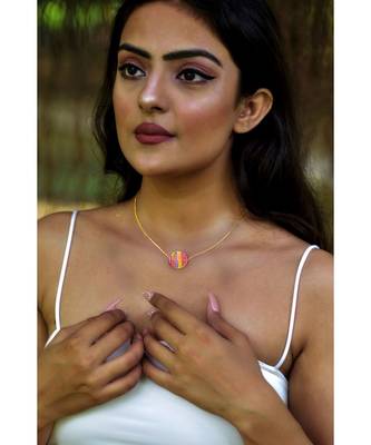Mitali Jain Phase Gold Full Moon Enamel Necklace 3