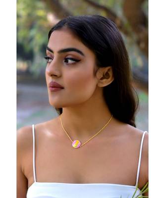 Mitali Jain Phase Gold Full Moon Enamel Necklace 4