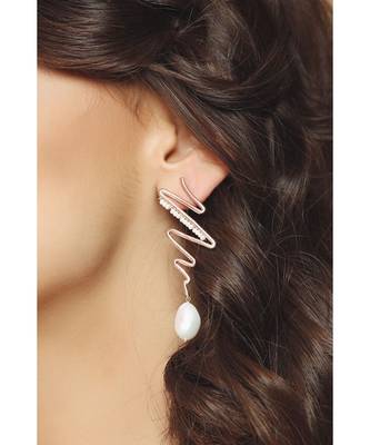 Mitali Jain Frida Rose Gold Statement Earrings 1