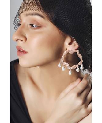 Mitali Jain Dianna Rose Gold Statement Earrings 2