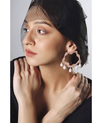 Mitali Jain Dianna Rose Gold Statement Earrings 4